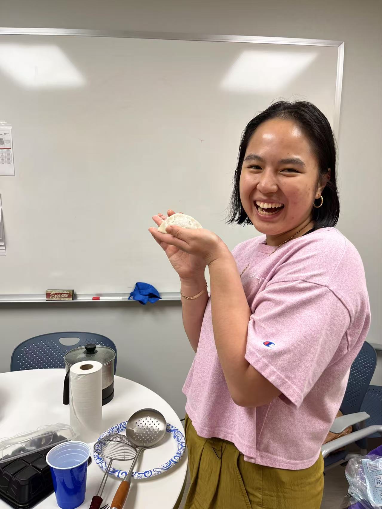 Mariel De Los Santos with dumpling