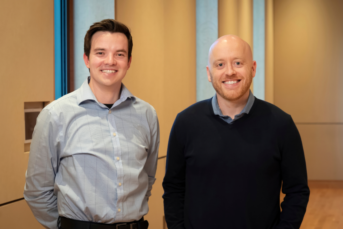Shane Killarney (left) with mentor Kris Wood at the 2024 Dean's Award for Research Excellence ceremony.