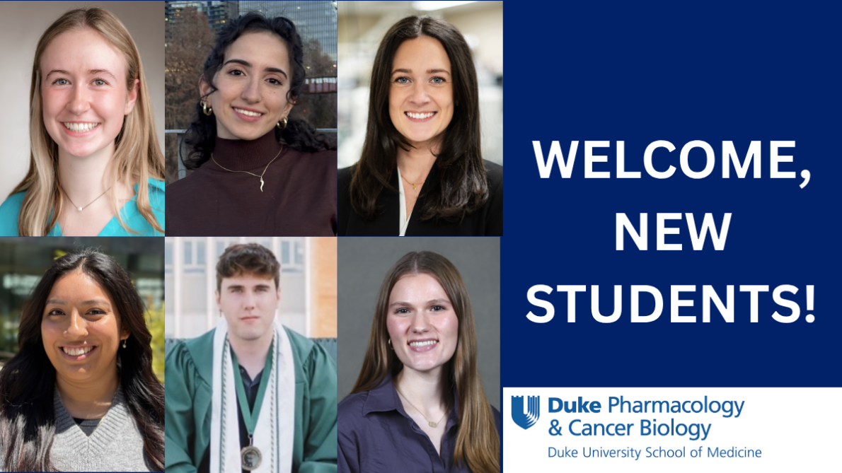 Welcome New Students with photos of 6 new PCB students