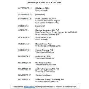 Fall 2024 RNHD Seminar Series schedule